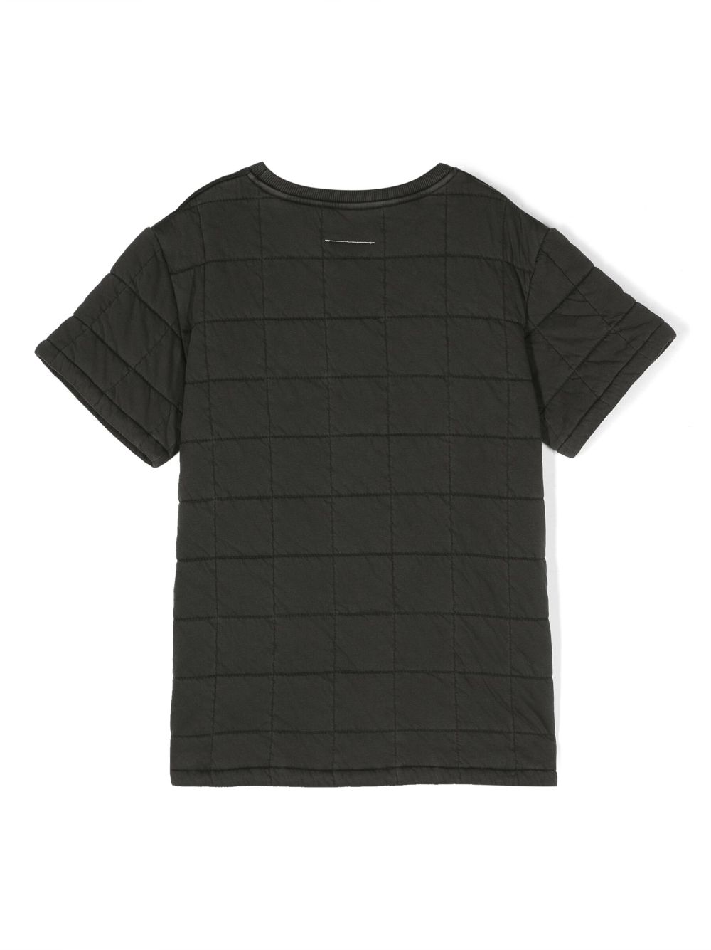 MM6 Maison Margiela Kids flocked-logo quilted T-shirt - Grijs