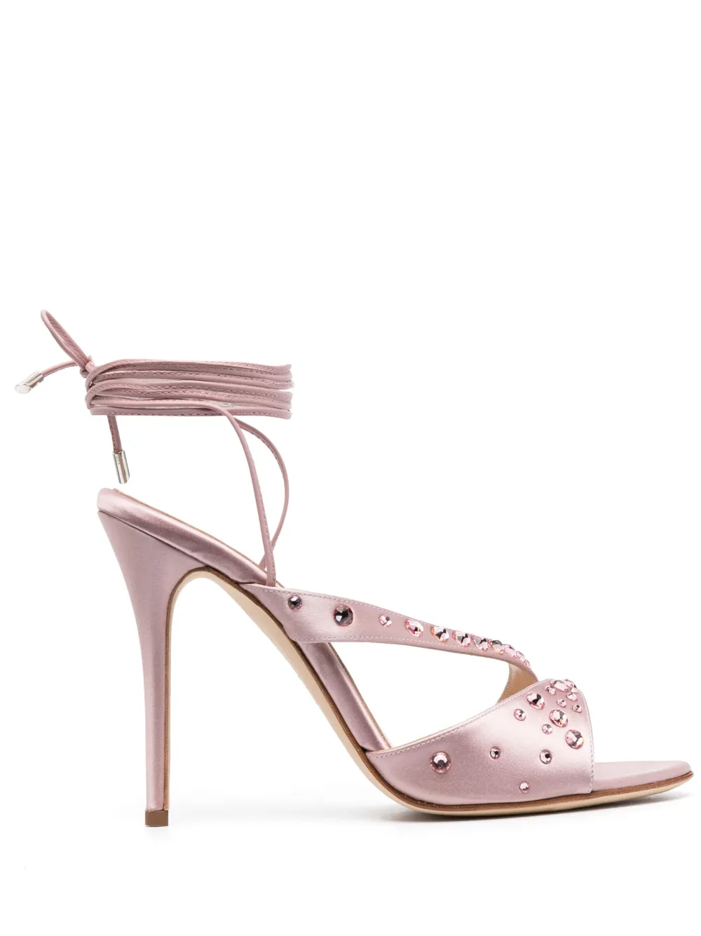 ALESSANDRA RICH 125MM CRYSTAL-EMBELLISHED ANKLE-TIE SANDALS