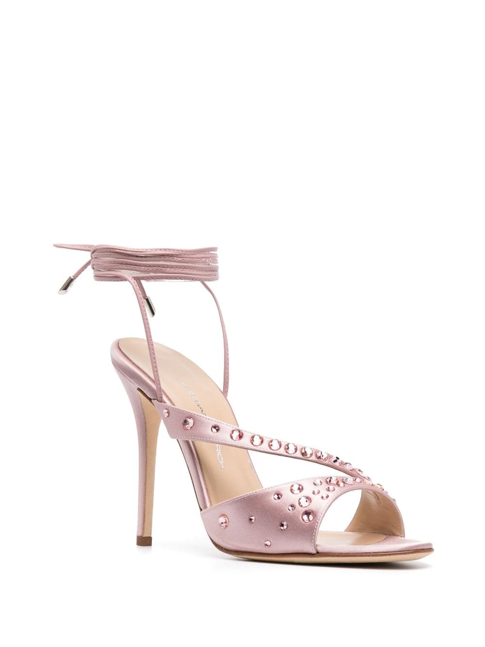 Alessandra Rich 125mm crystal-embellished ankle-tie sandals - Roze