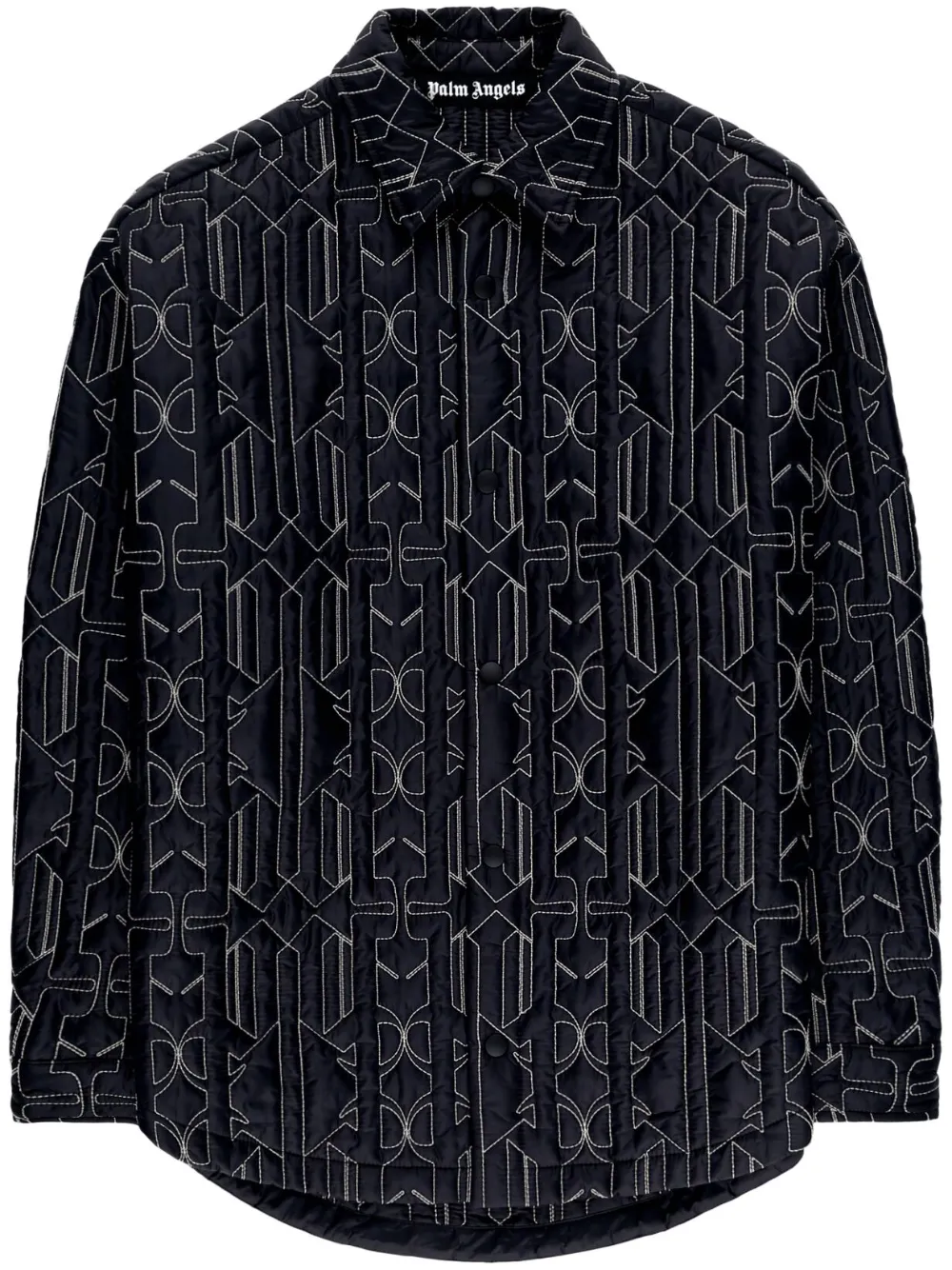 Palm Angels Quilted Shirt In Black