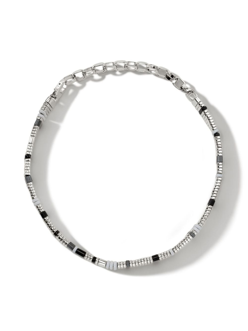 John Hardy Colourblock chain onyx necklace - Zilver