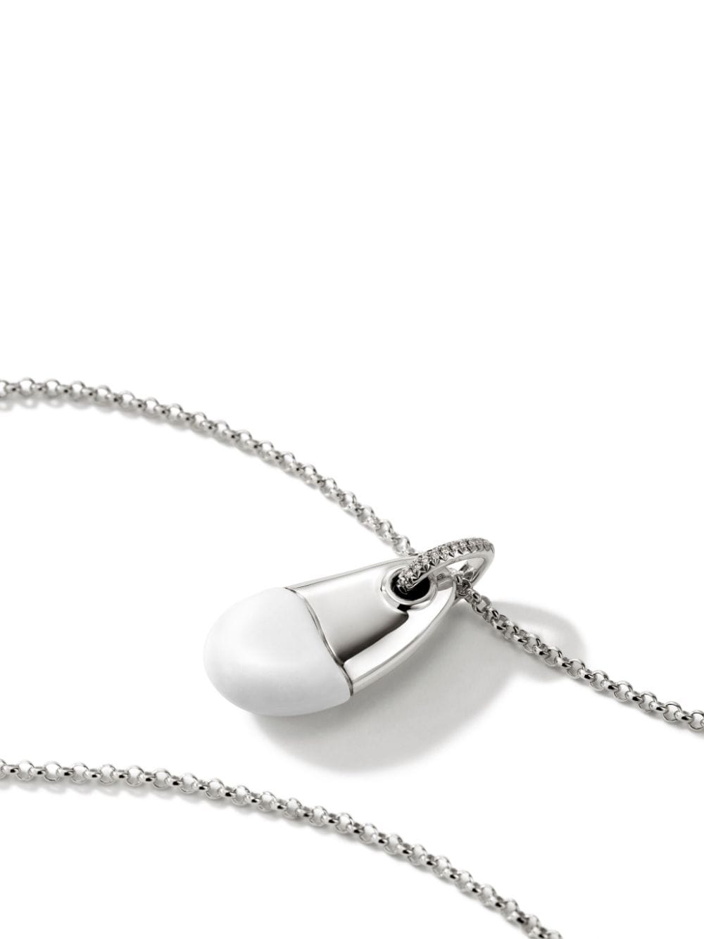 Shop John Hardy Sterling Silver Pebble Pendant Necklace In White