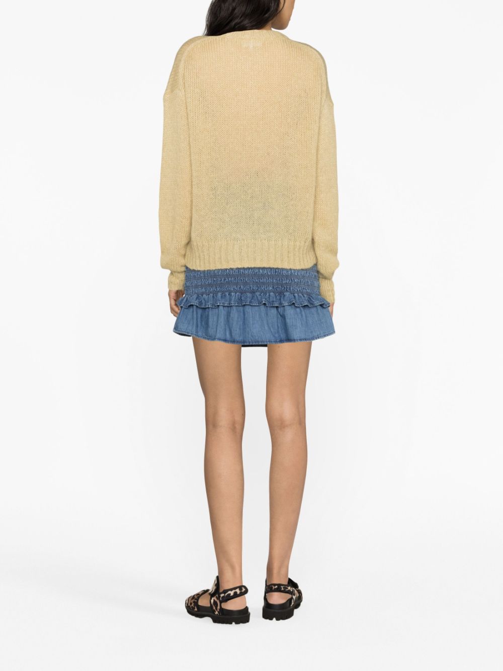 GANNI logo-embroidered knitted jumper Women