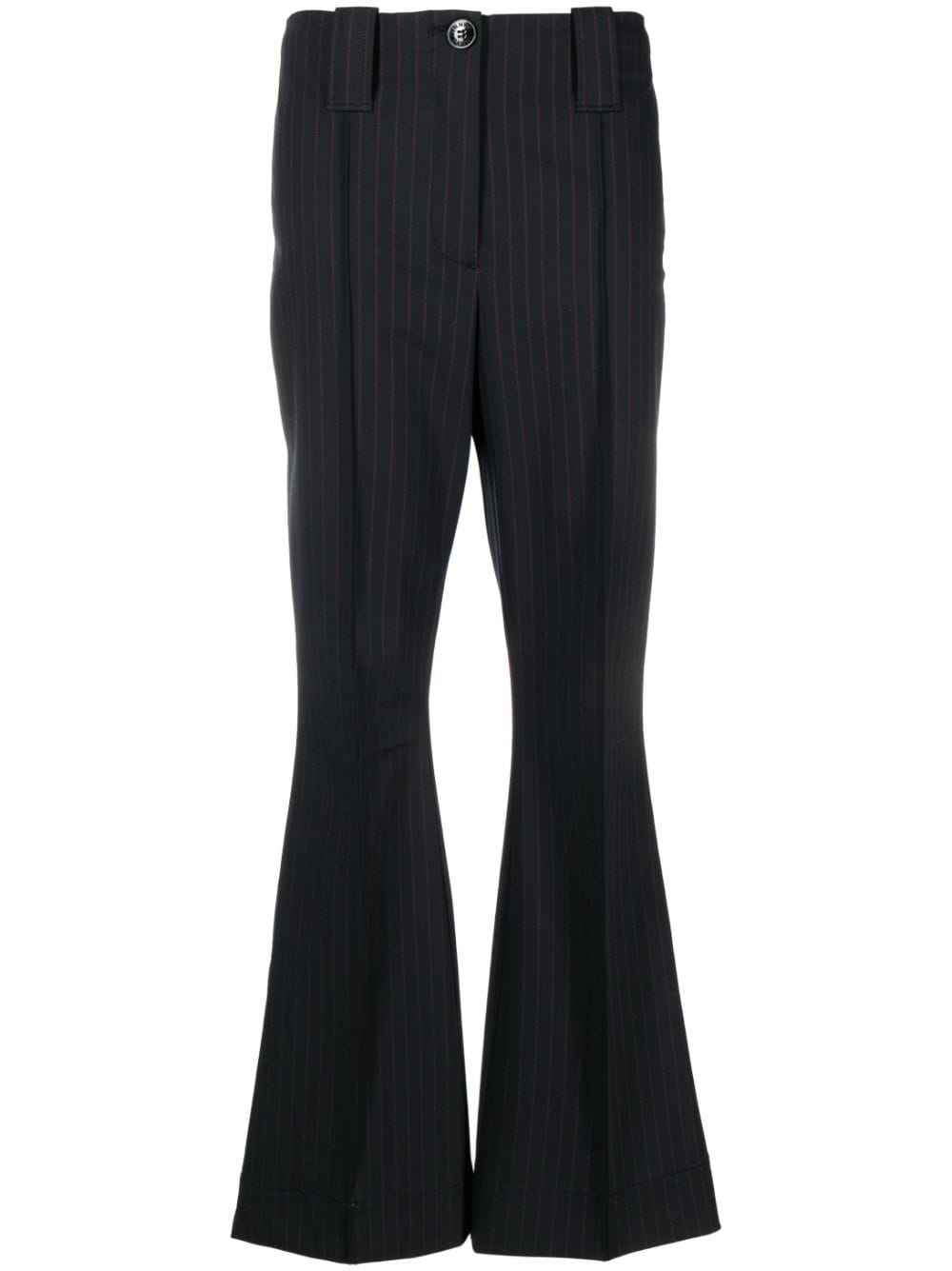 pinstripe flared trousers