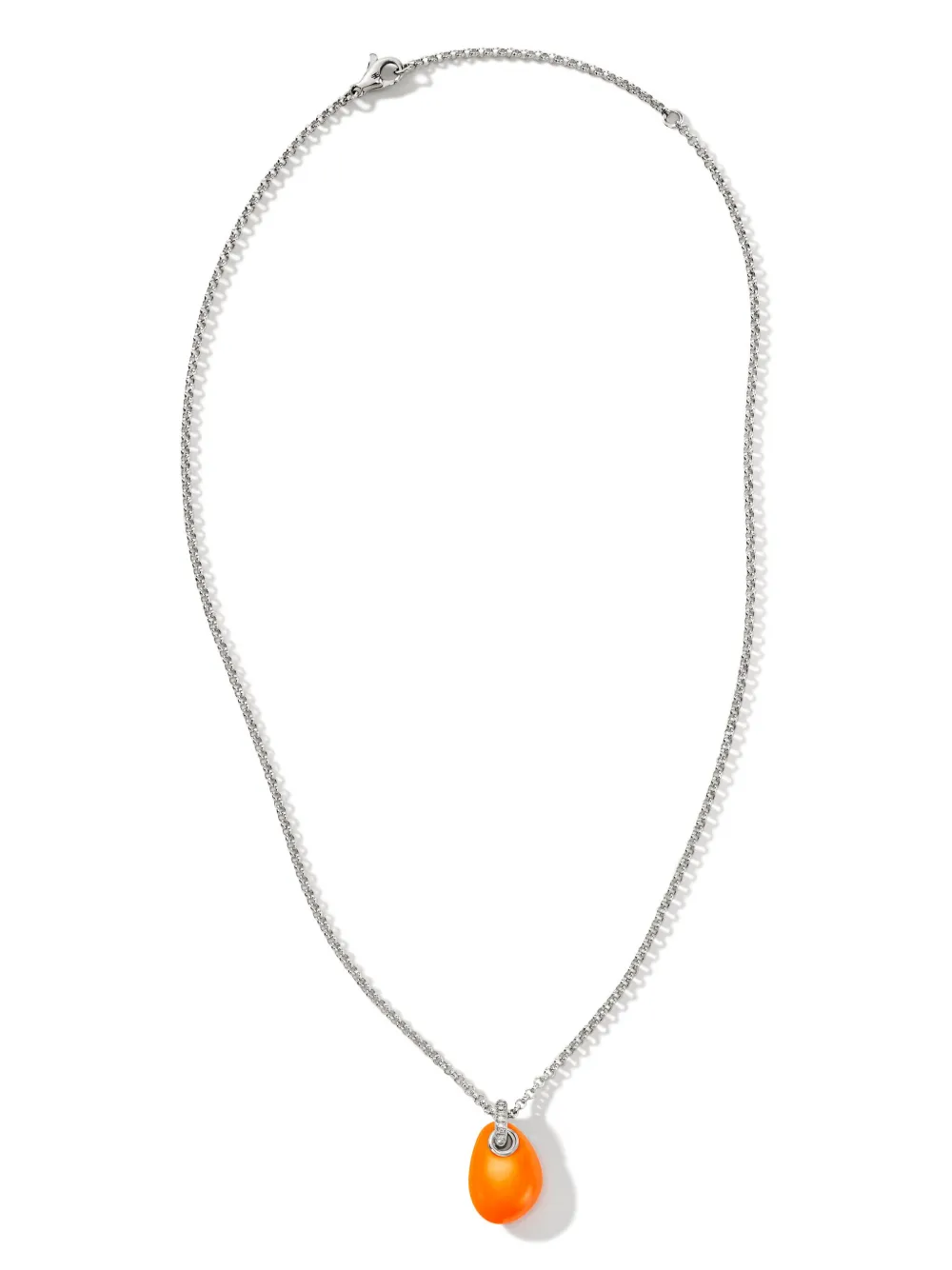 John Hardy Sterling Silver Pebble Pendant Necklace In Orange
