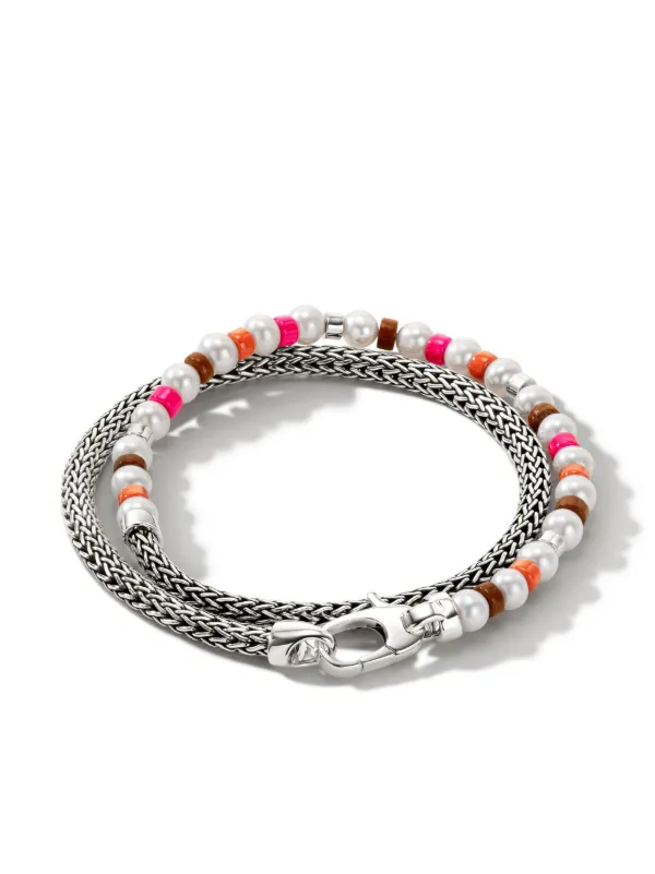 John Hardy Sterling Silver Pearl Wrap Bracelet Farfetch