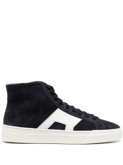 Santoni suede high-top sneakers