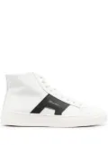 Santoni logo-lettering high-top sneakers - White