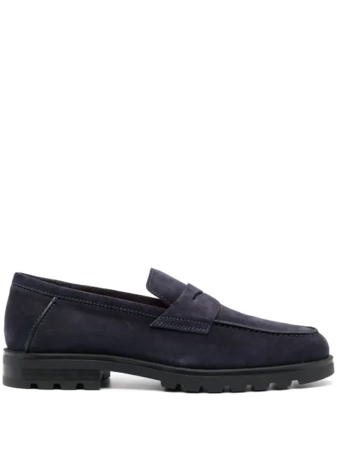 Santoni Rock penny-slot suede loafers