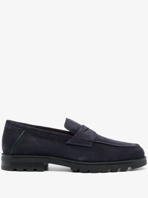 Santoni Rock penny-slot suede loafers