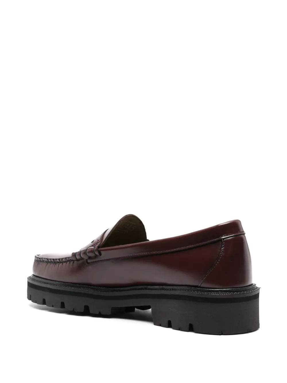 G.H. Bass 
Co. Weejuns Super Lug Larson leather penny loafers Red