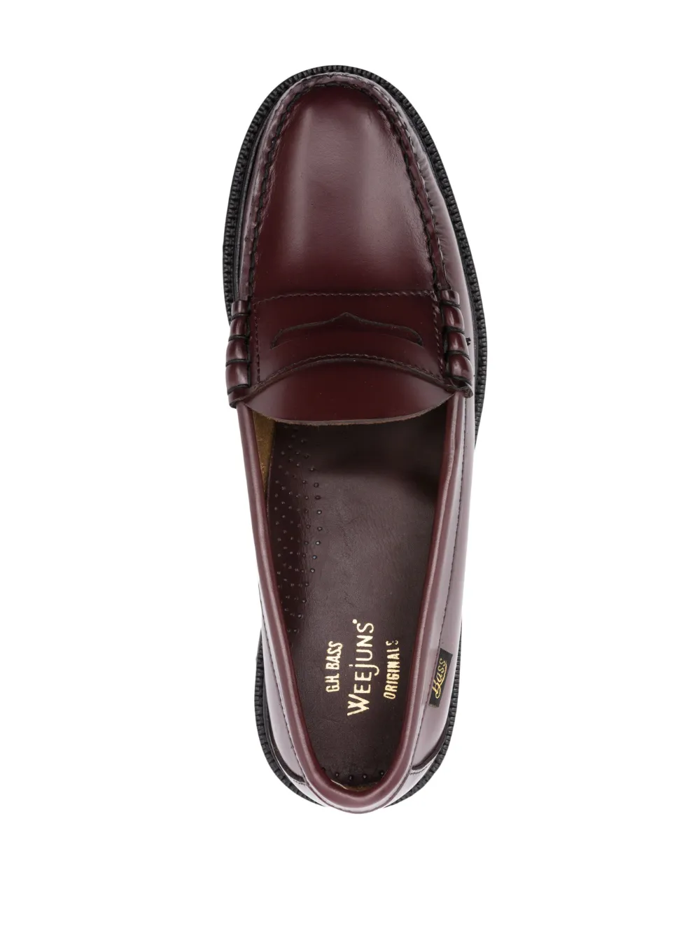 G.H. Bass 
Co. Weejuns Super Lug Larson leather penny loafers Red