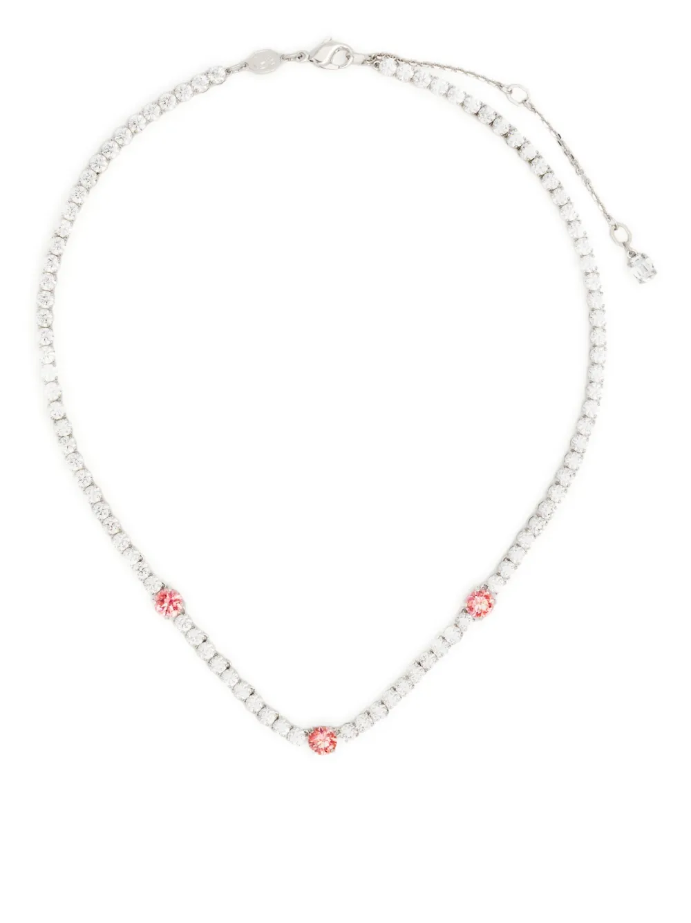 Swarovski Matrix Tennis ネックレス - シルバートーン Swarovski Matrix Tennis ネックレス - シルバートーン