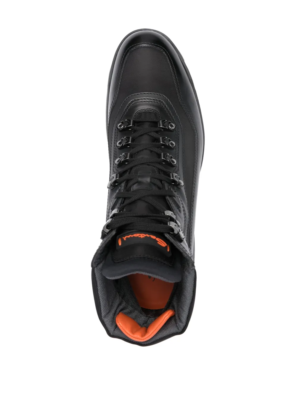 Santoni Suede Farah Hiker Boots In Black