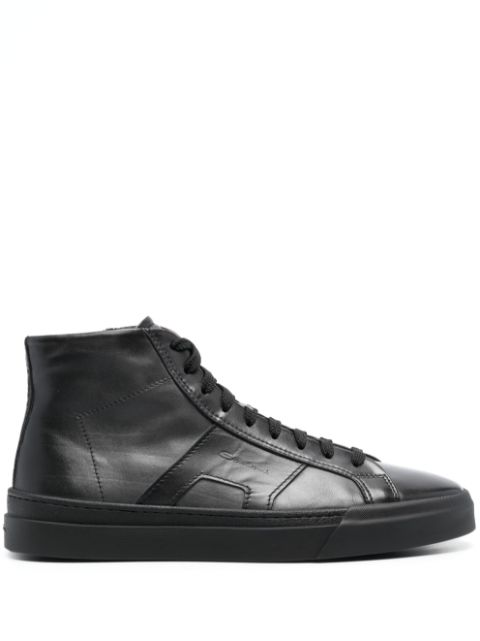 Santoni Gong high-top leather sneakers