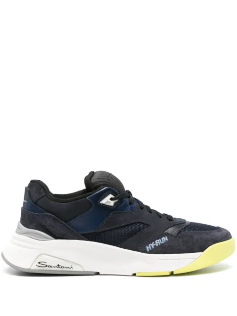 Santoni tenis con logo bordado y paneles