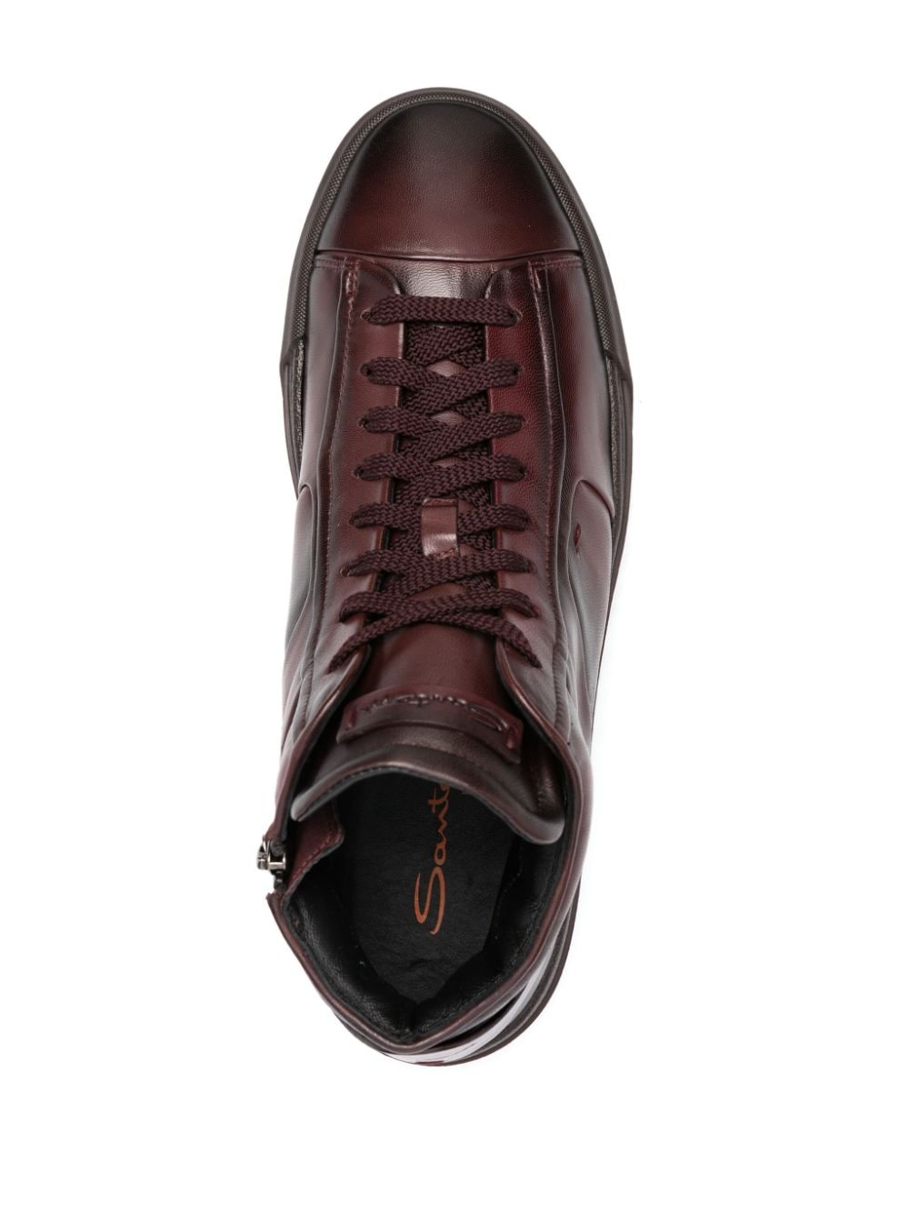 Shop Santoni Gilby Leather Sneakers In Red