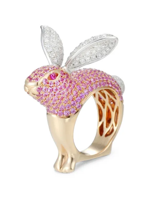 Mio Harutaka Bunny pink sapphire and diamond ring