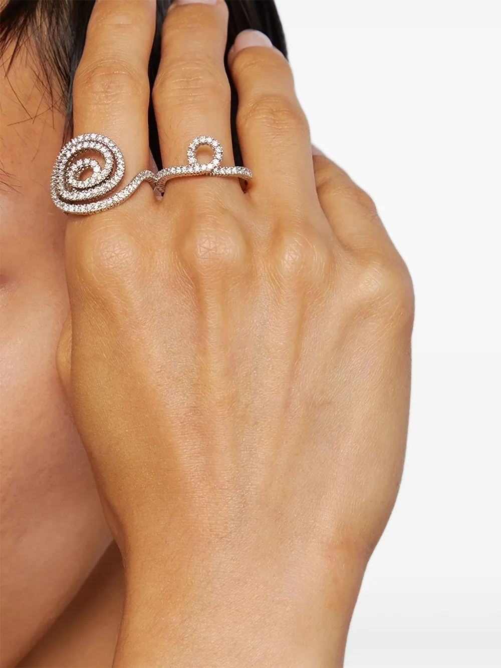 Delfina Delettrez 18K white gold diamond loop ring | Image 2
