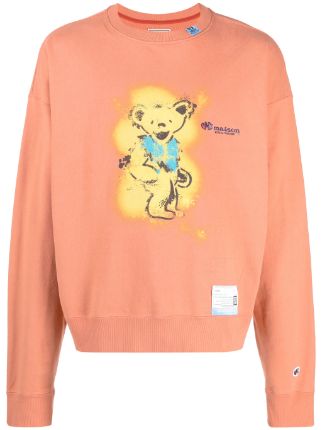 Maison Mihara Yasuhiro Bear logo-embroidered Sweatshirt - Farfetch