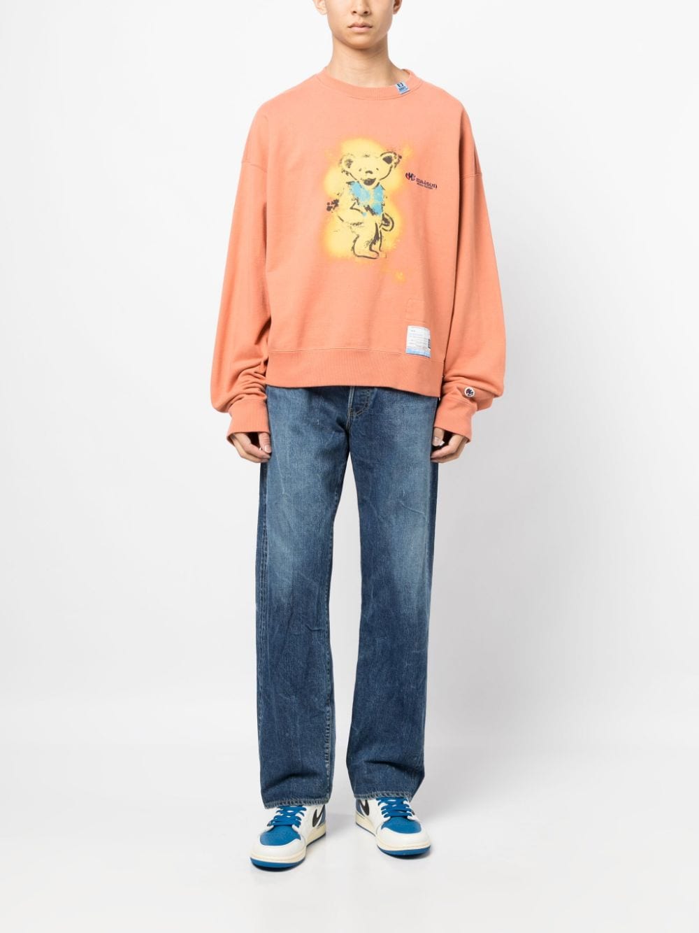 Maison Mihara Yasuhiro Sweater met geborduurd logo - Oranje