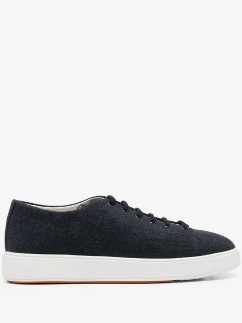 Santoni logo-patch lace-up sneakers