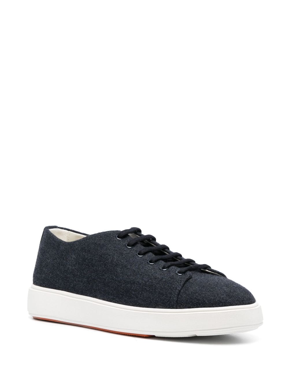 Shop Santoni Logo-patch Lace-up Sneakers In Blau