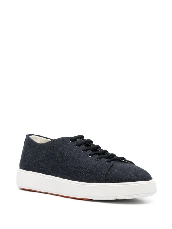 【Santoni】レザー レースアップ メンズ スニーカー Santoni】AMG ロゴ レースアップ レザー スニーカー (SANTONI