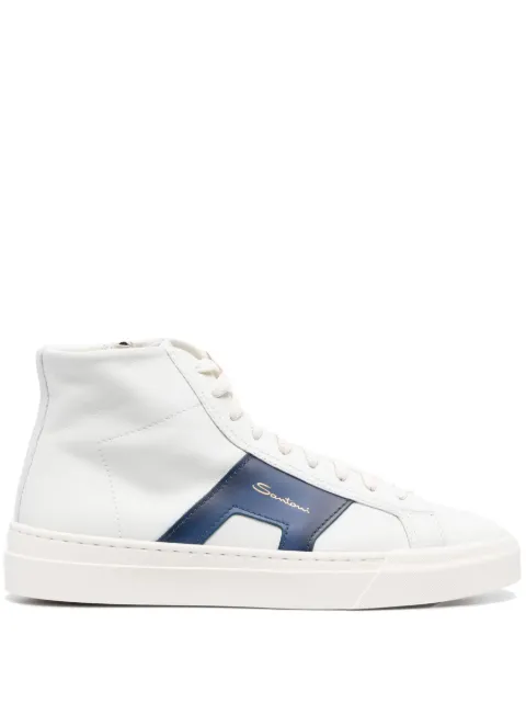 Santoni double-buckle leather sneakers