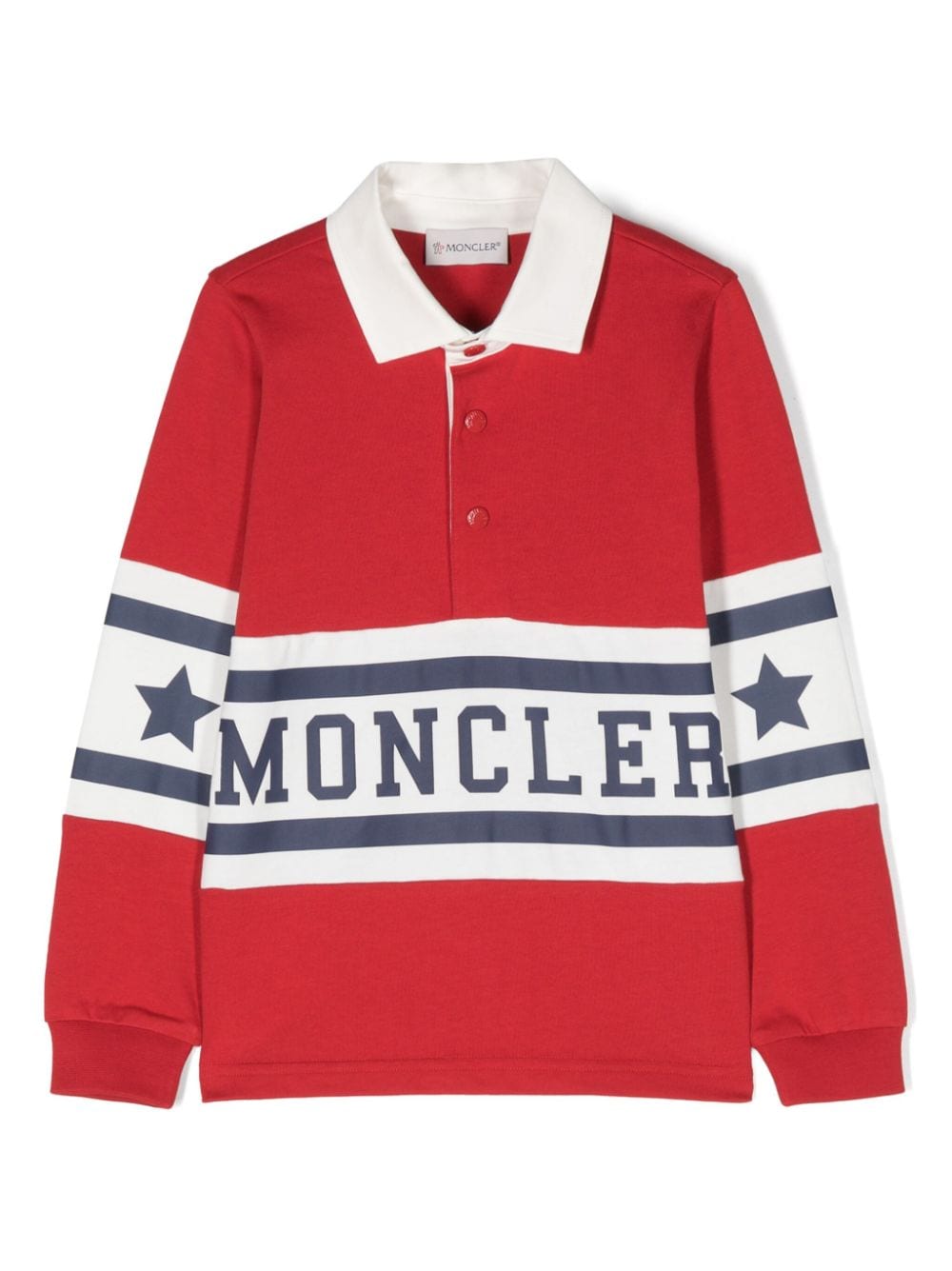 Moncler Enfant Poloshirt met logoprint Rood