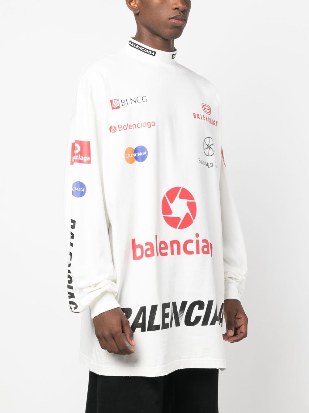 Balenciaga Top League Long-Sleeve T-Shirt - White