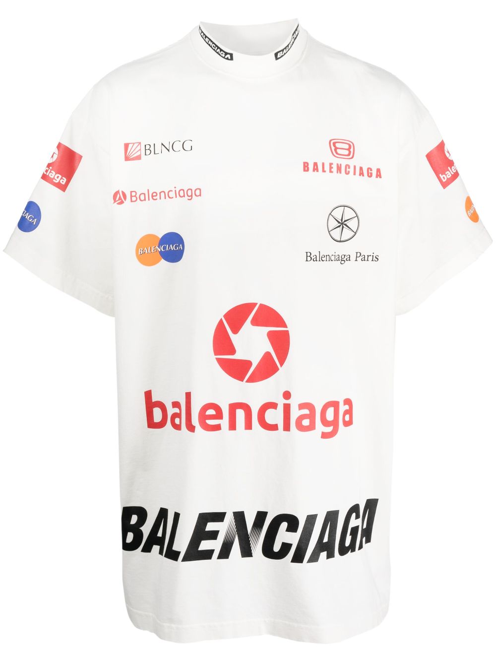 Shop Balenciaga Top League T-shirt In Weiss