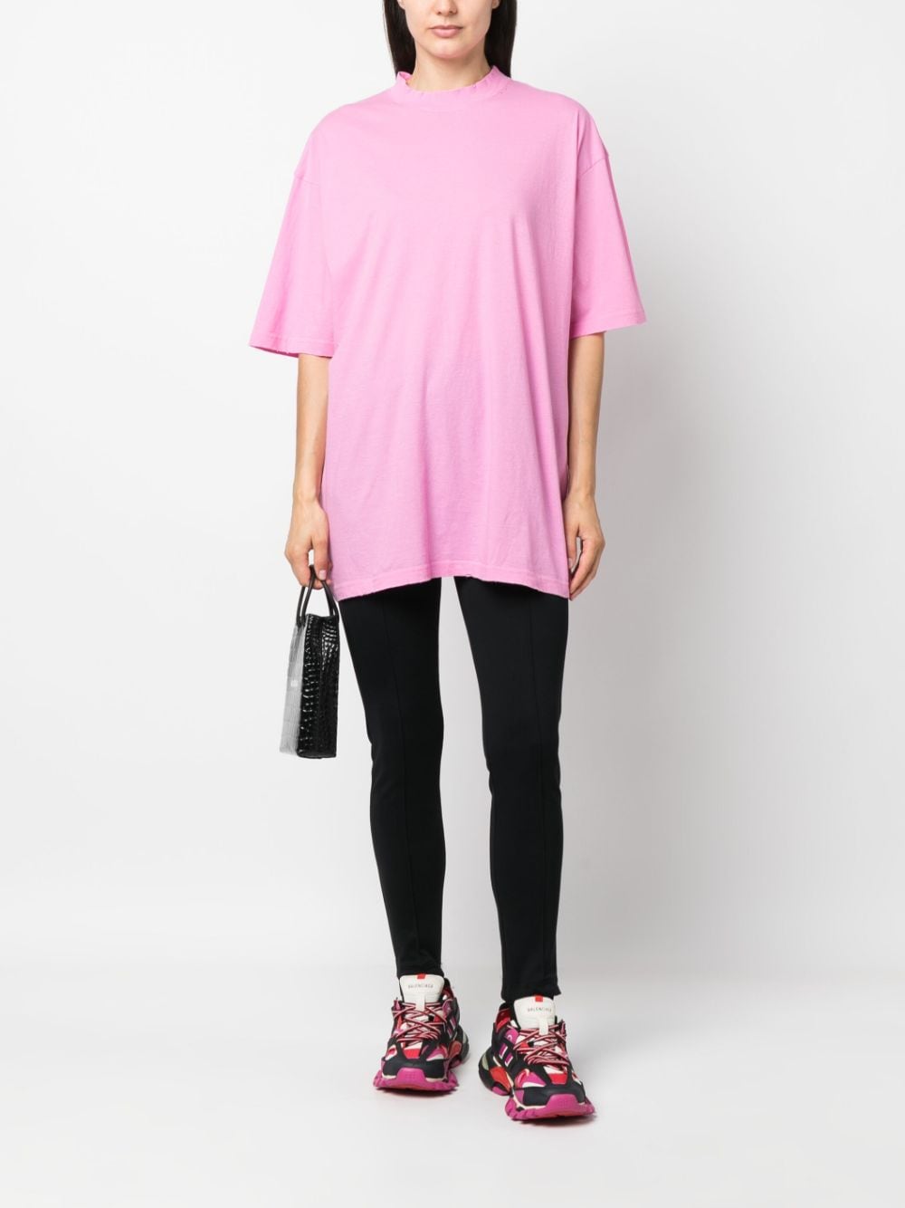Shop Balenciaga Crew Neck Short-sleeve T-shirt In Pink
