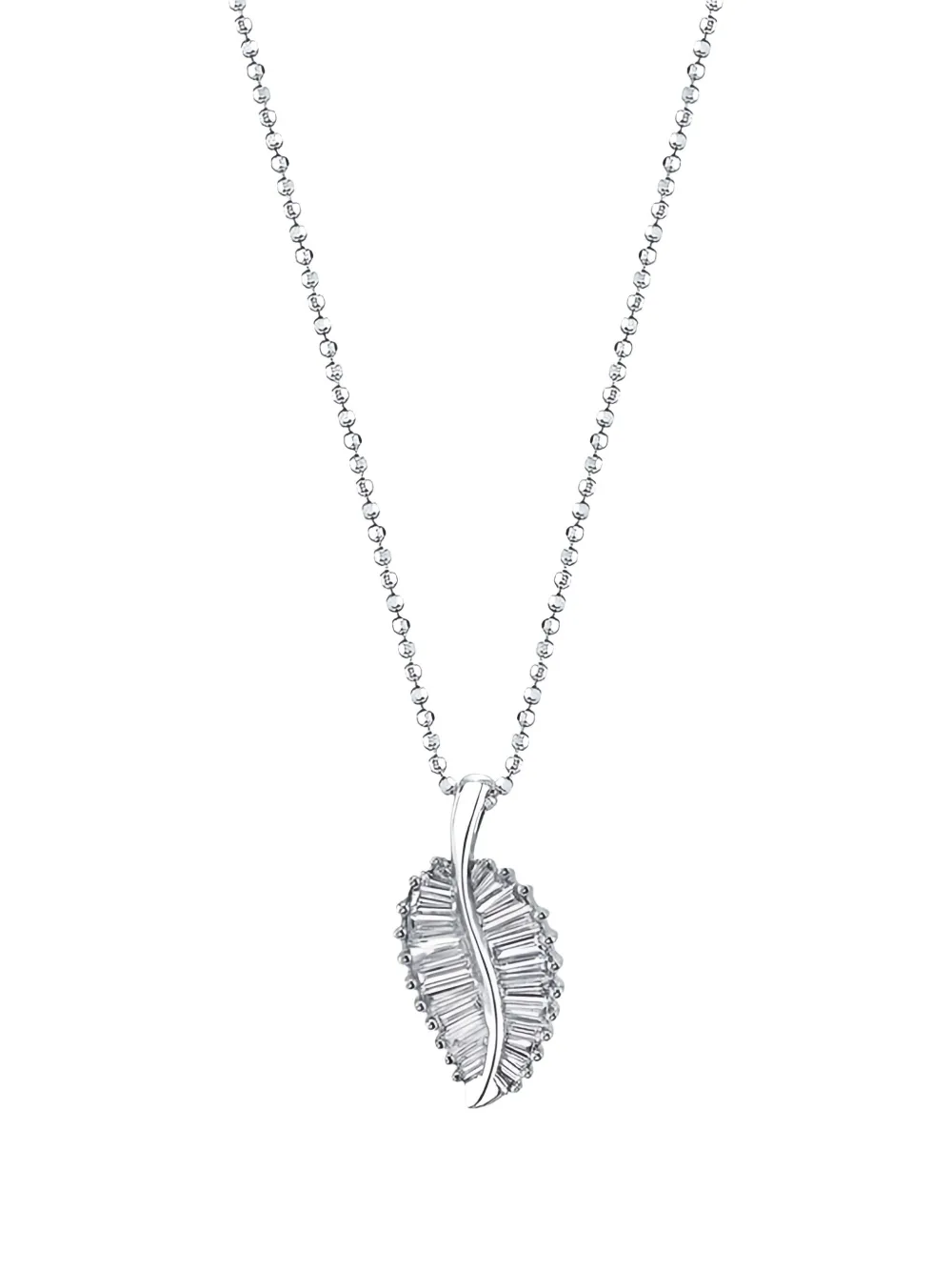 Anita Ko 18k white gold diamond Leaf necklace | Image 2