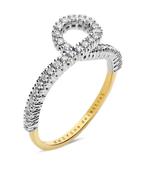 Delfina Delettrez 18K white and yellow gold single loop diamond ring