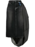 Maison MIHARA YASUHIRO Circle washed denim skirt - Black