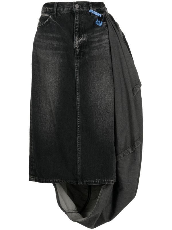 Maison Mihara Yasuhiro Circle Washed Denim Skirt - Farfetch