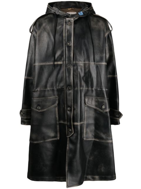 Maison MIHARA YASUHIRO faux-leather single-breasted coat