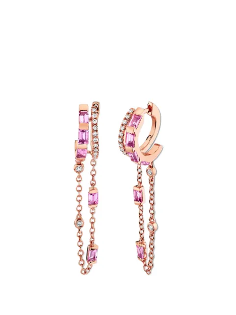 SHAY aretes con diamantes y zafiros rosa