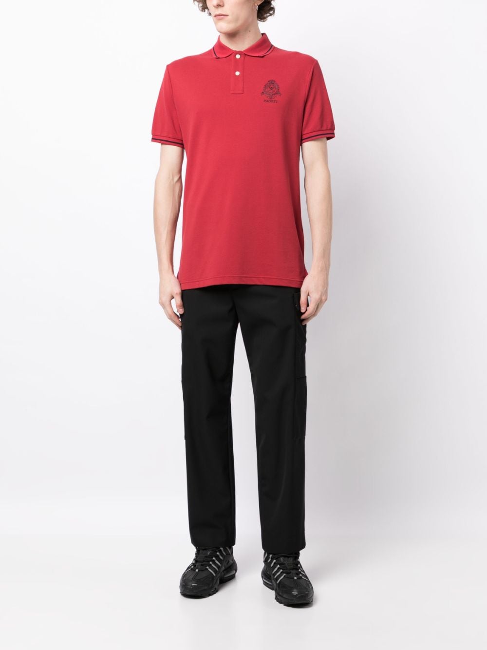 Hackett Poloshirt met geborduurd logo - Rood