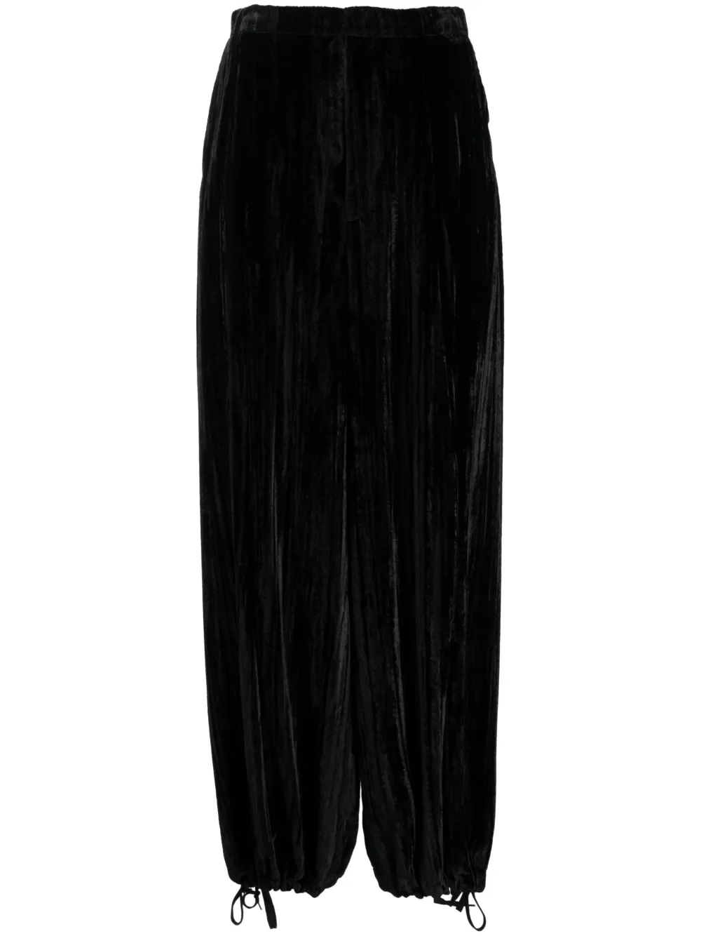 Maison Mihara Yasuhiro elasticated velvet tapered trousers – Black