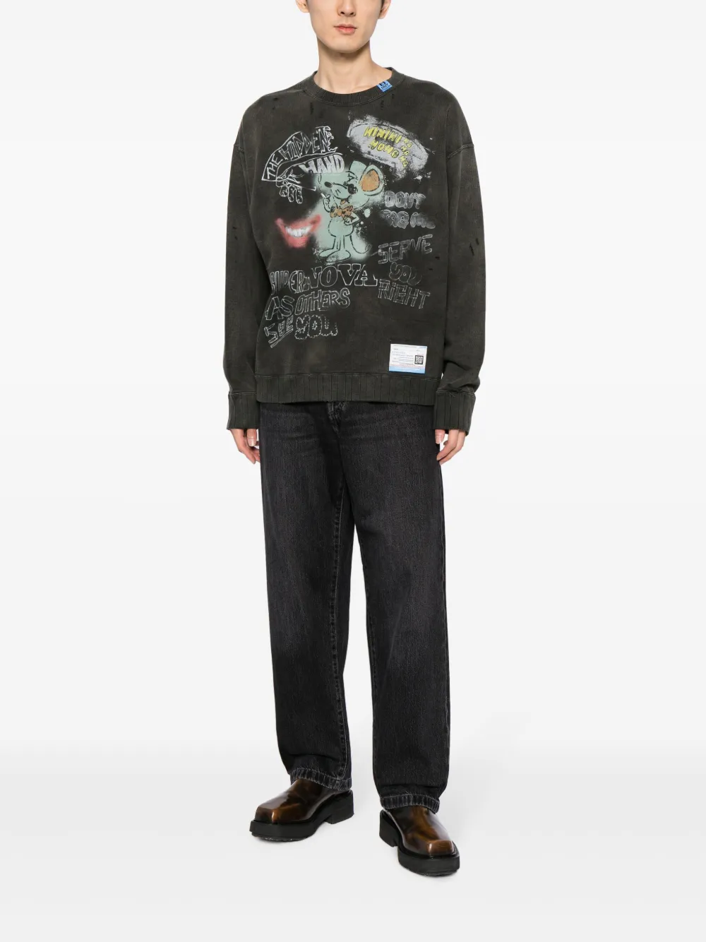 Maison Mihara Yasuhiro Sweater met logopatch - Grijs