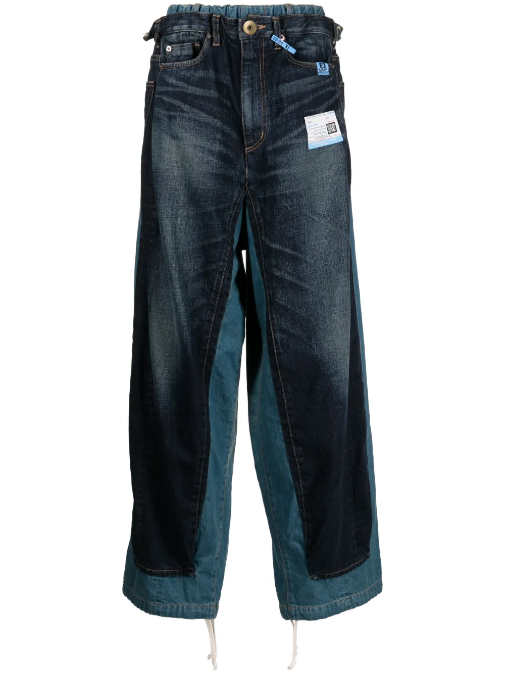 Maison Mihara Yasuhiro Embedded Layered wide-leg Jeans - Farfetch