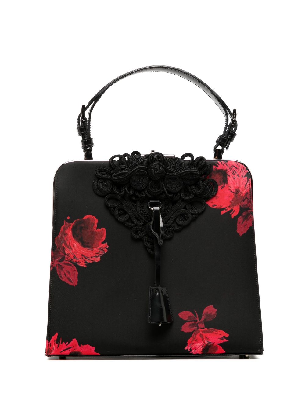 Prada Pre-Owned 1990-2000s floral-embroidered handbag - Black