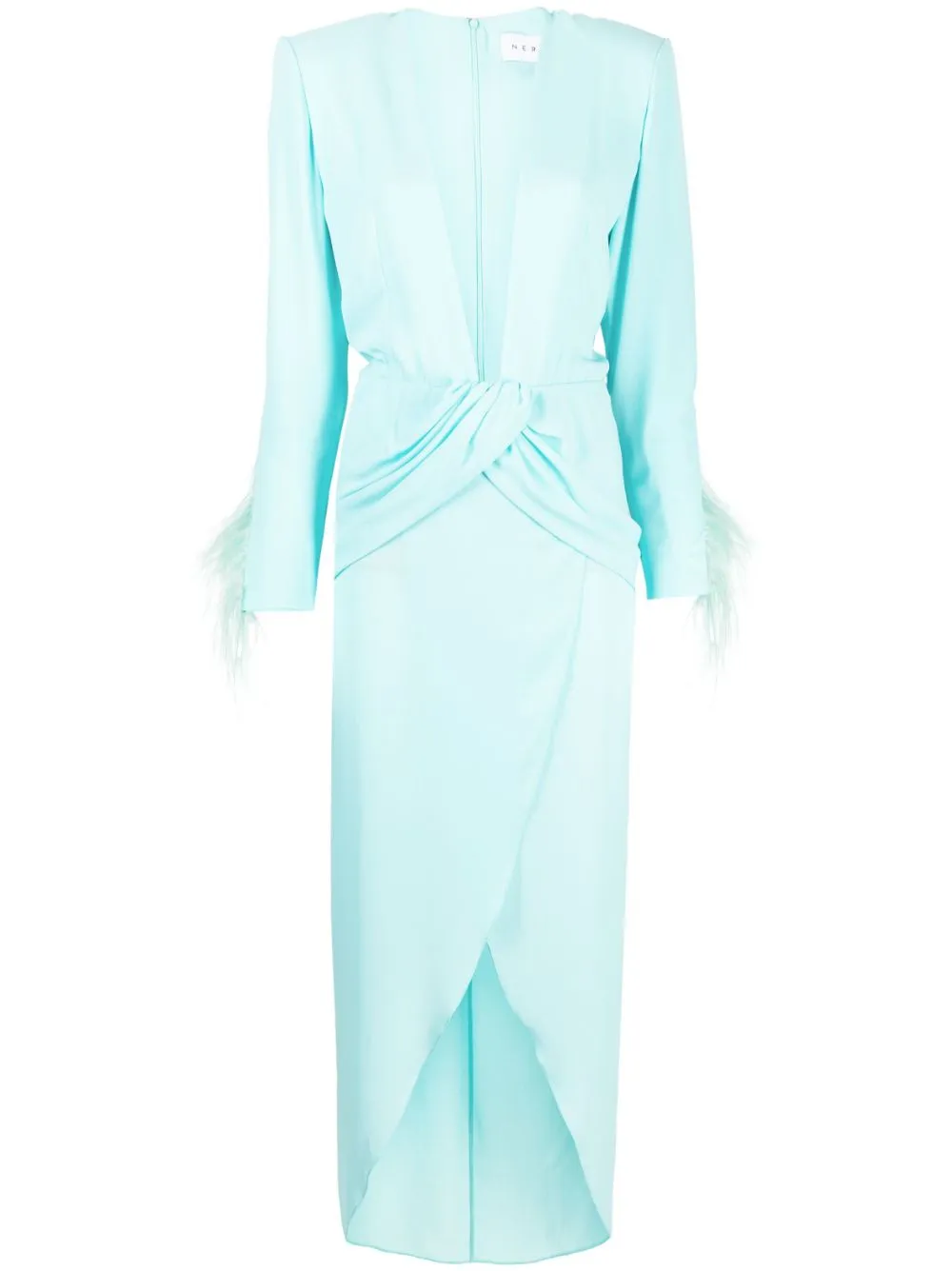 Shop Nervi Ada Plunge-neck Gown In Blue