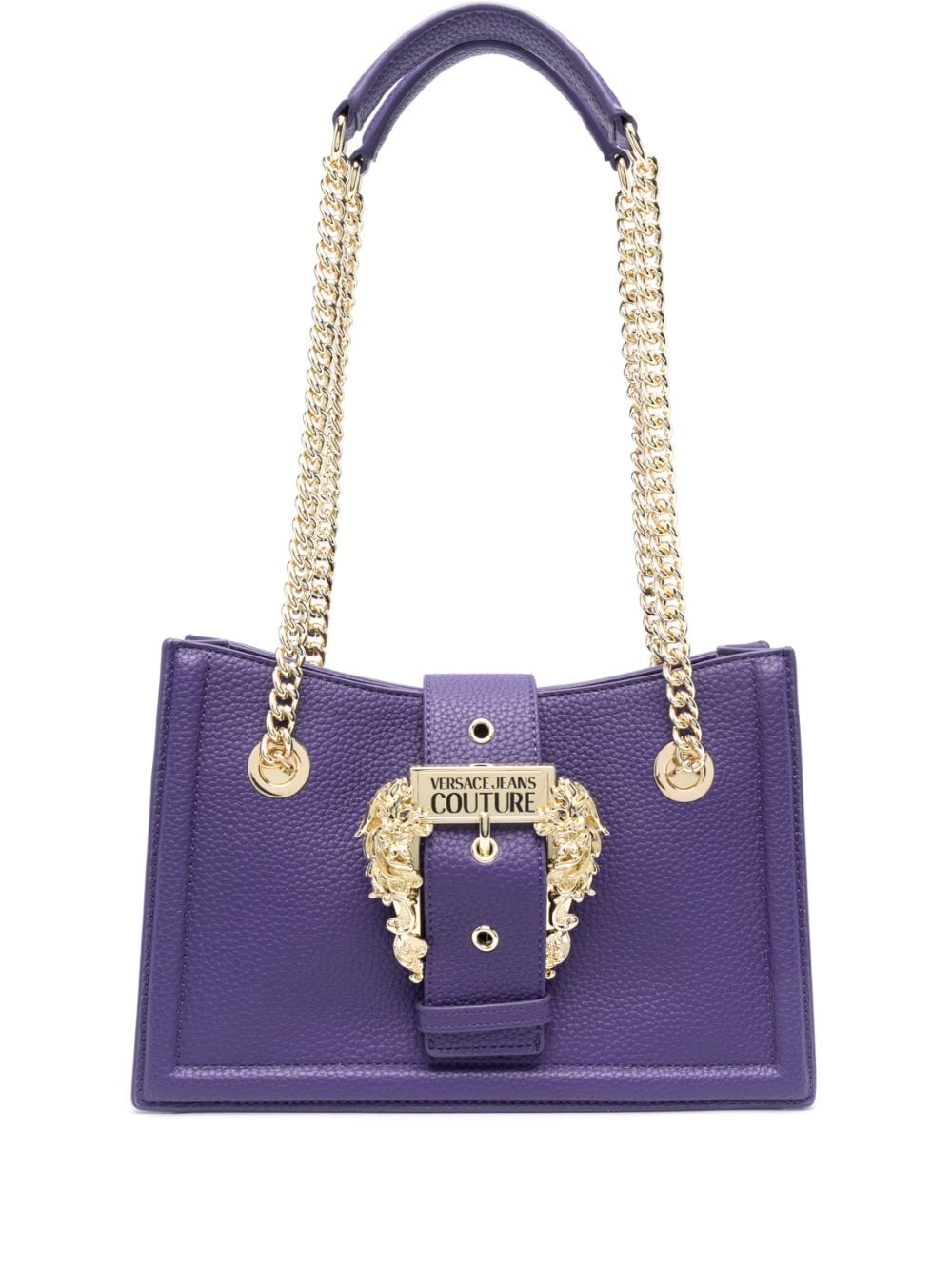 Versace Jeans Couture Baroque-buckle shoulder bag - Purple