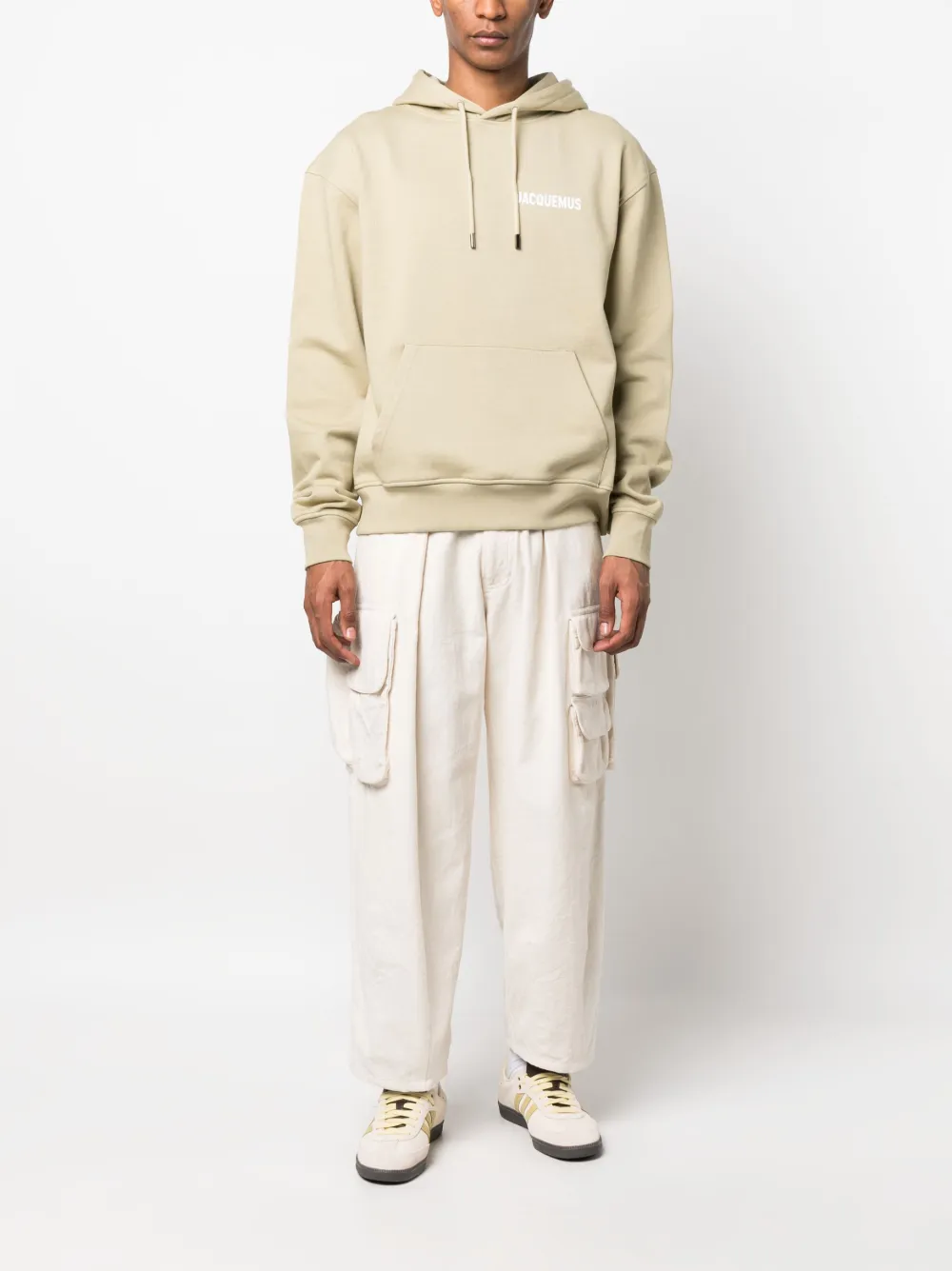 Jacquemus logo-print organic-cotton hoodie - Groen