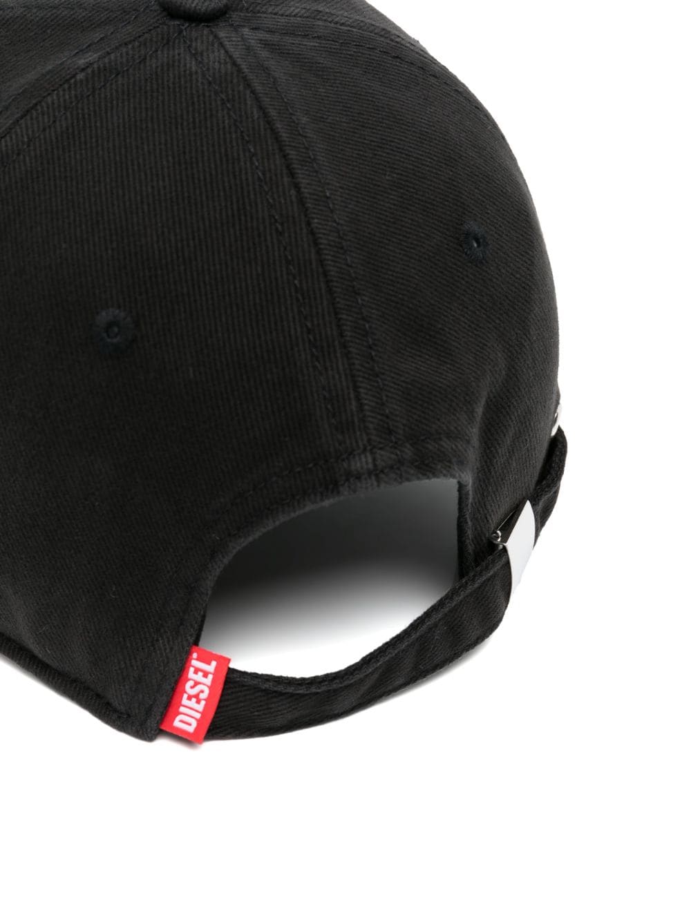 Diesel logo-patch cotton cap - Zwart
