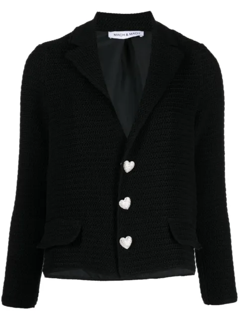 MACH & MACH heart-buttons cropped jacket