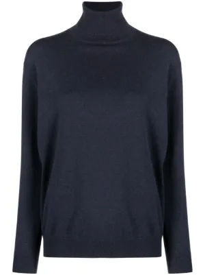 Navy cashmere shop roll neck jumper